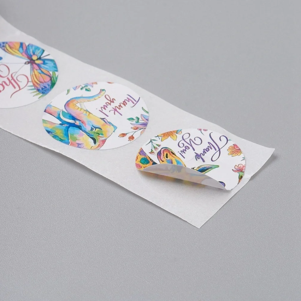 500 pcs Animals Thank You Sticker Roll